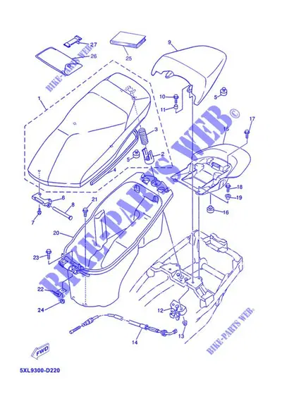 SELLA MONOPOSTO MAJESTY 5DSF47101000 Yamaha