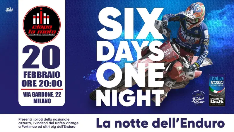 Six Days One Night: l'Enduro da Ciapa la Moto il 20 febbraio