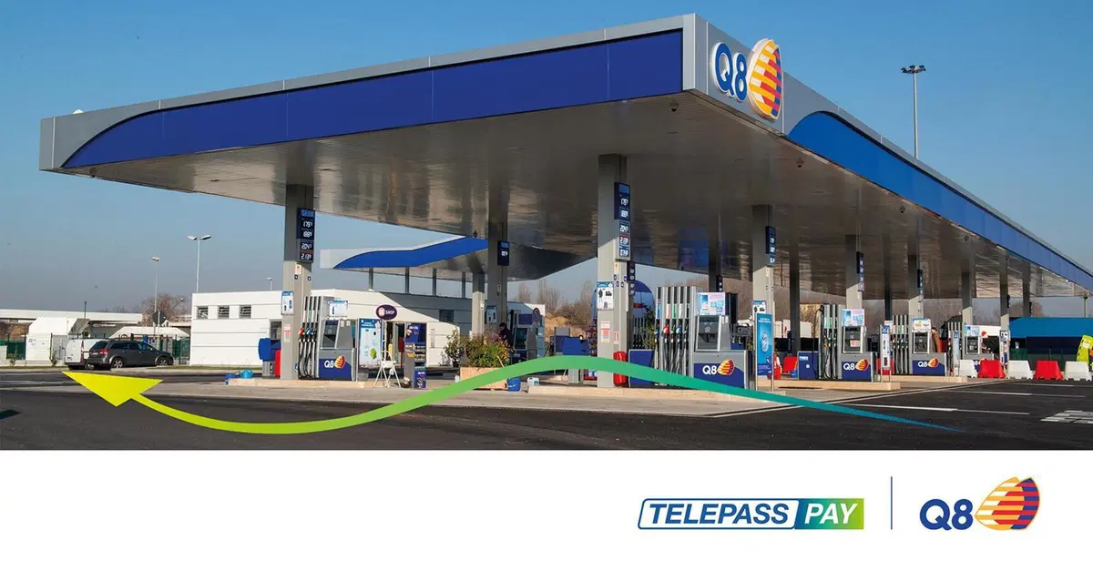 Telepass: si pu&ograve; pagare il rifornimento Q8 con l'app Pay 