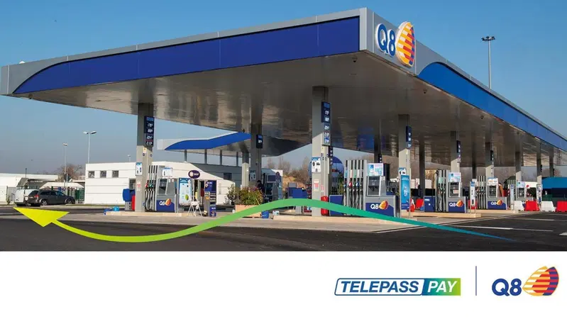 Telepass: si pu&ograve; pagare il rifornimento Q8 con l'app Pay 