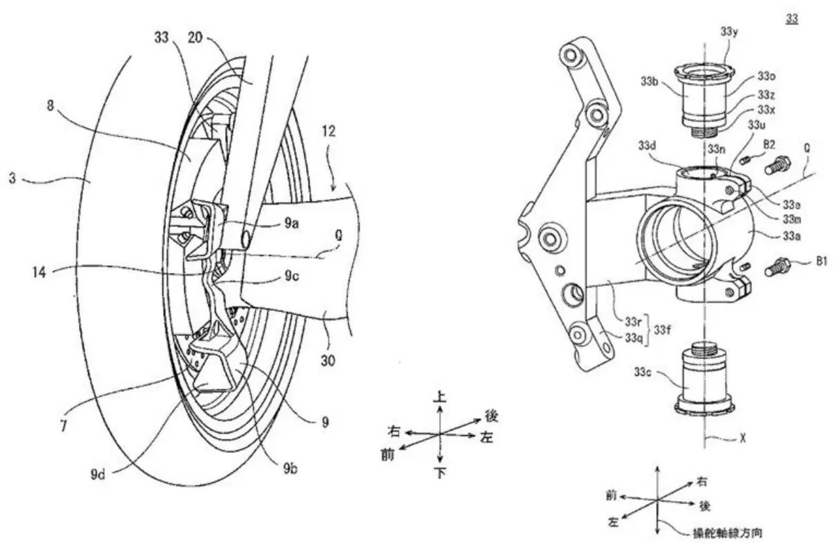 Kawasaki brevetta il mozzo sterzante. Diverso da Bimota (3)