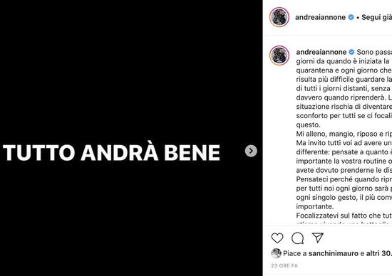 Andrea Iannone su Instagram: Tutto andrà bene