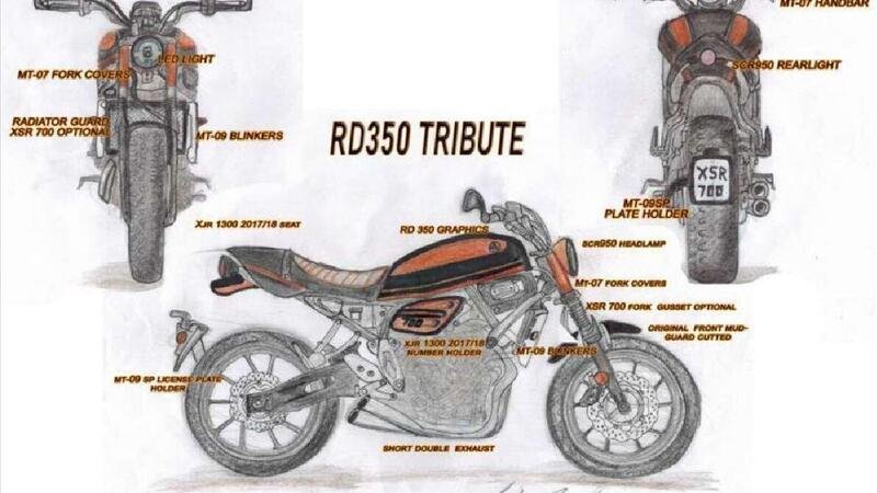La RD350 Tribute vince il contest Yamaha Back to the Drawing Board