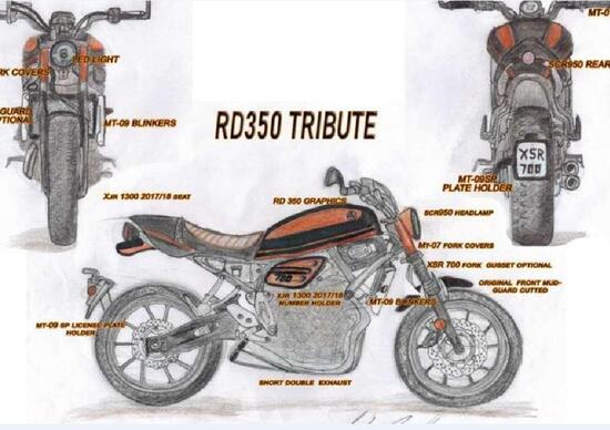 La RD350 Tribute vince il contest Yamaha Back to the Drawing Board