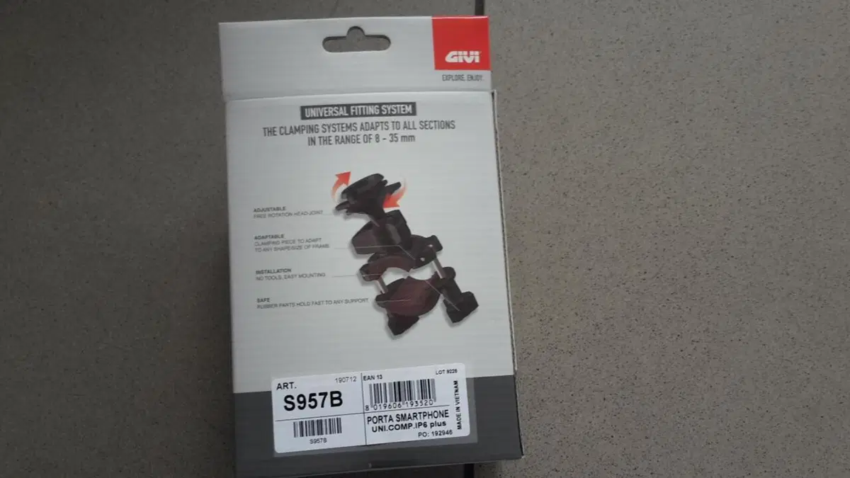 GIVI S957B PORTA SMARTPHONE UNI.COMP.IP6PLUS SAMSU
