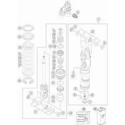 MOLLA MONO KTM 40N/Mm - 210Mm CODICE : 93010208S