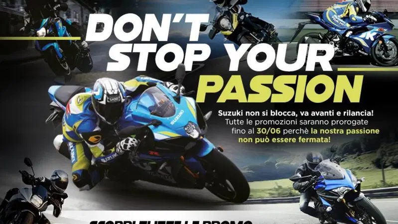 Suzuki: Don't stop your passion, promozioni fino al 30 giugno