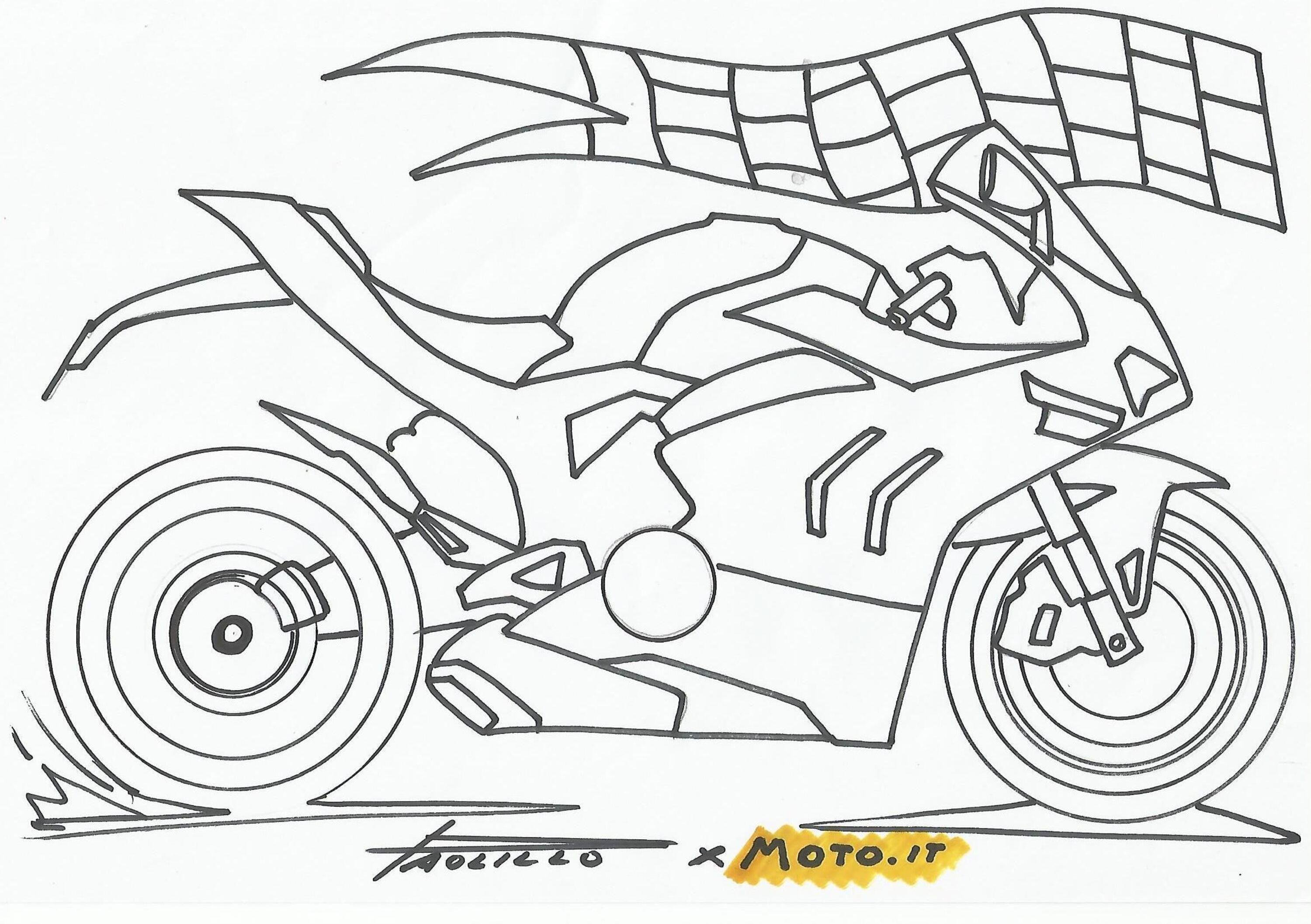 #coloralapassione - Le moto da stampare e colorare: Ducati Panigale V4