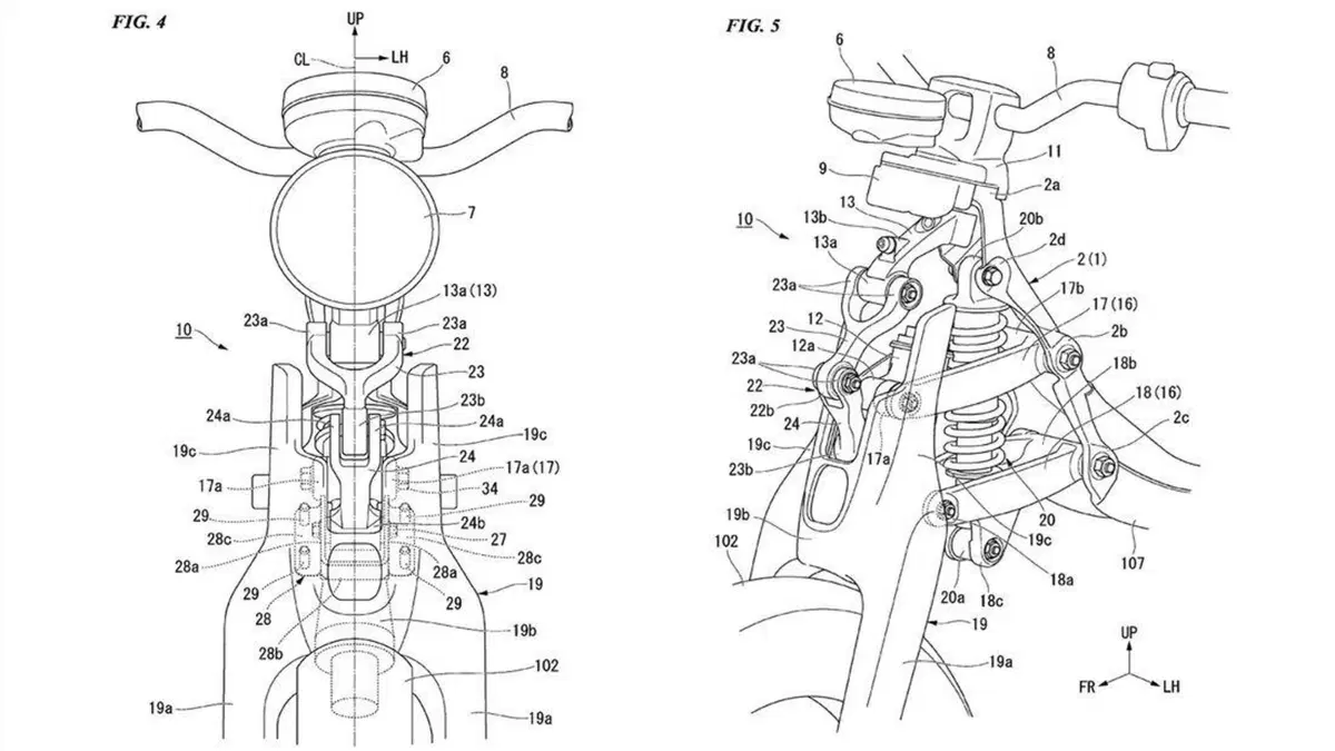 Honda brevetta due sospensioni anteriori in stile Gold Wing (2)