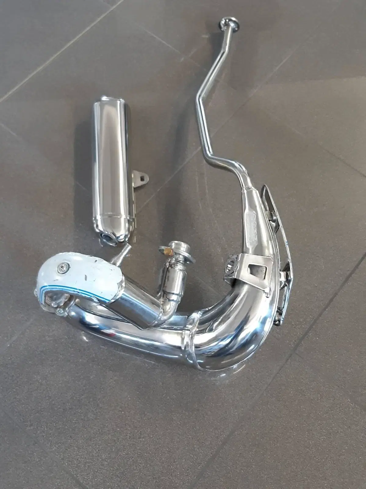 KIT SCARICO ACCIAIO LUCIDATO GILERA DERBI APRILIA (2)