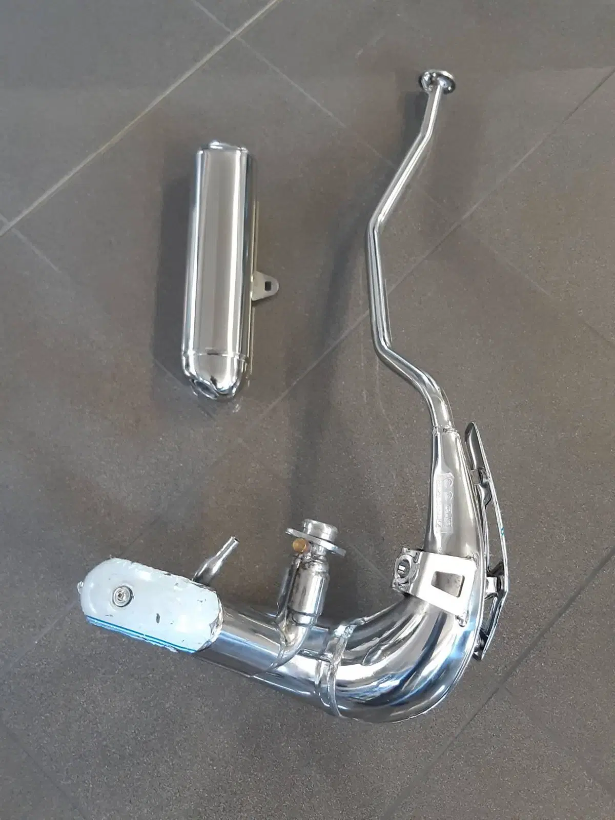 KIT SCARICO ACCIAIO LUCIDATO GILERA DERBI APRILIA (3)
