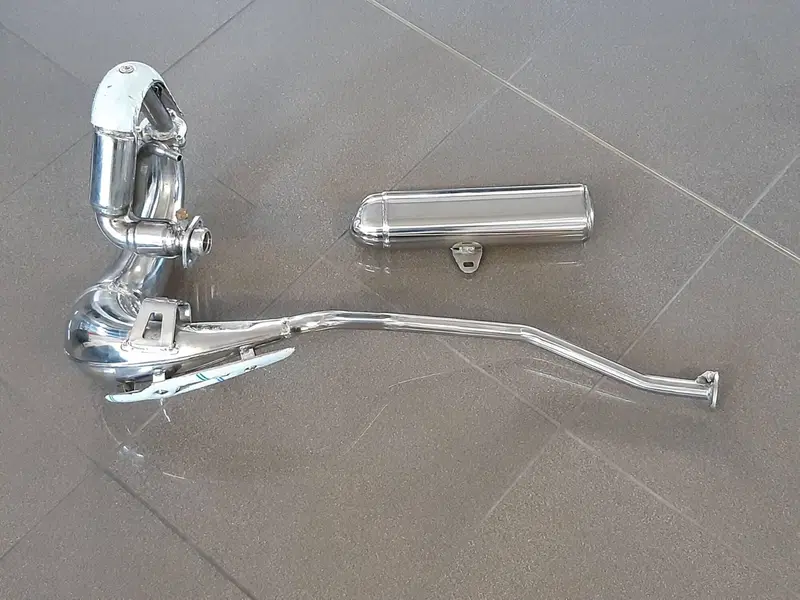 KIT SCARICO ACCIAIO LUCIDATO GILERA DERBI APRILIA (4)