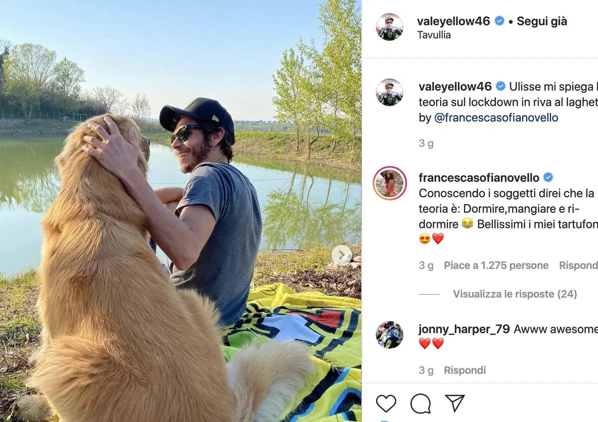 Il nuovo volto del Valentino Rossi influencer, tutto "social e quarantena"