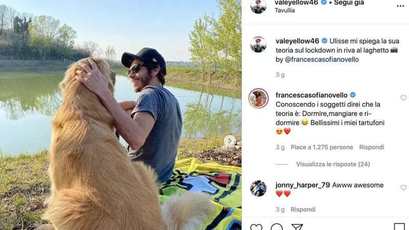Il nuovo volto del Valentino Rossi influencer, tutto "social e quarantena"