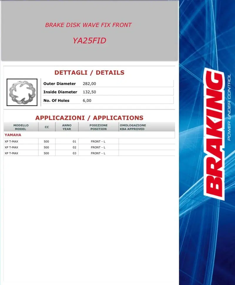 Disco freno anteriore BRAKING - Wave - cod.YA25FID (4)