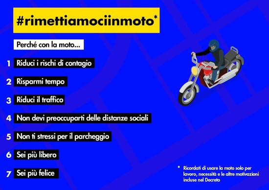 Fase 2 #rimettiamociinmoto - Sette motivi per cui le due ruote sono, e saranno sempre più importanti - IL NOSTRO MANIFESTO