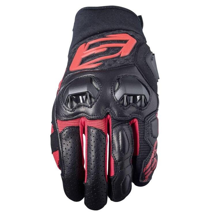 Guanti estivi in pelle five gloves SF3 black/red