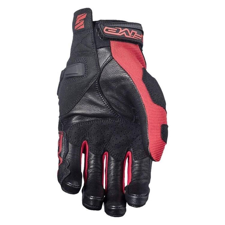 Guanti estivi in pelle five gloves SF3 black/red (2)