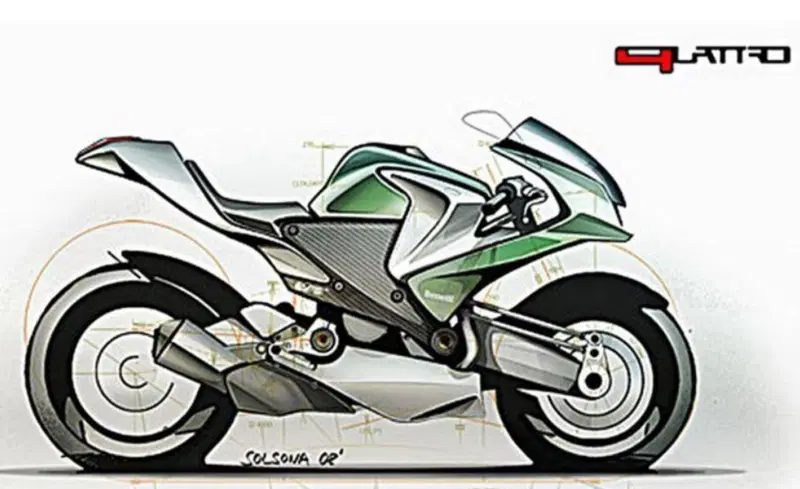Il bozzetto della Benelli Quattro dei primi anni Duemila