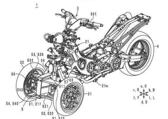 Yamaha TMAX in versione tre ruote. Diverso dalla Niken