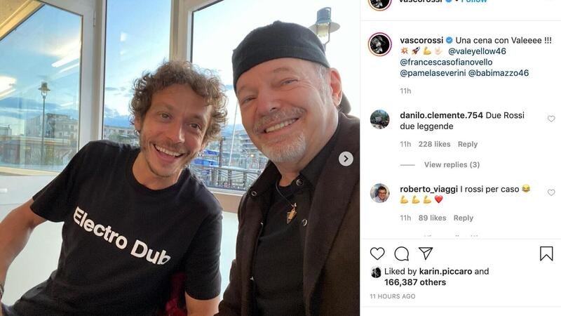 Valentino Rossi e Vasco Rossi si incontrano a Rimini