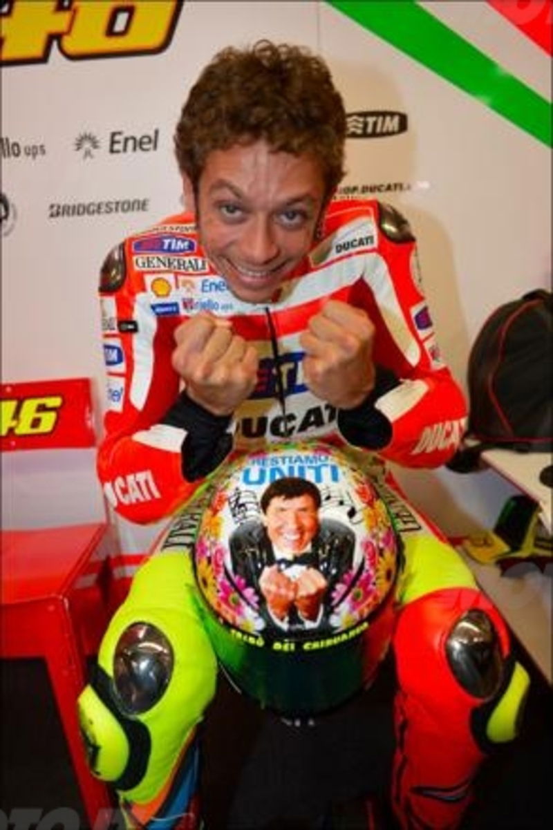 Rossi mette Morandi sul casco