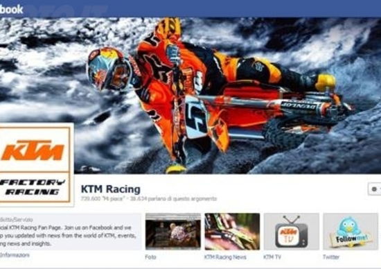 KTM, dall'offroad, alla strada, ora anche sui social network