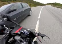 Uno YouTuber, una Honda CBR1000RR e una Lamborghini: corsa folle, sorpasso a destra e jolly della vita [VIDEO CHOC]