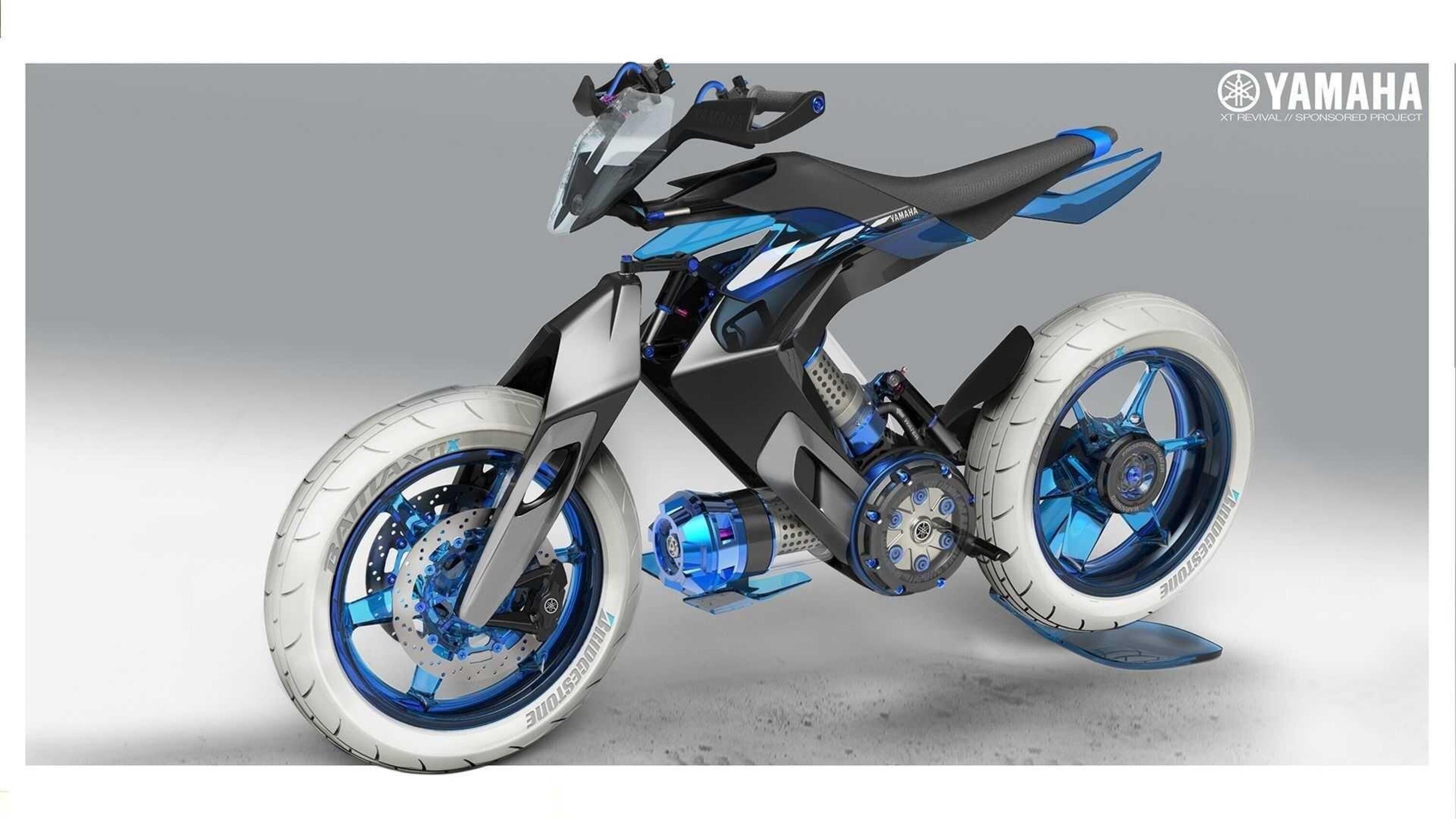 Yamaha XT 500 2025. Concept con motore ad acqua