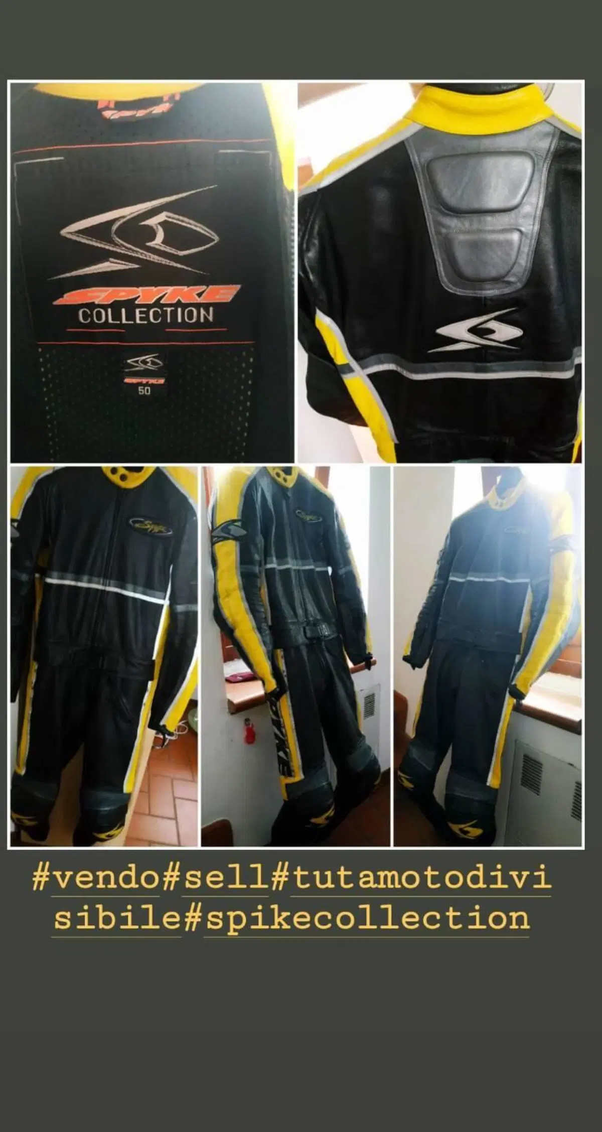 Tuta Divisibile SPIKE COLLECTION NERA-GIALLA Spyke (6)