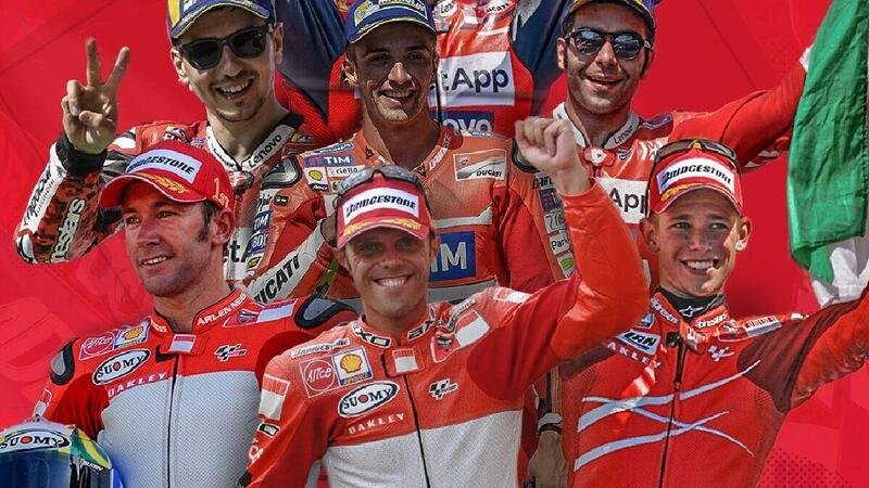 Da Capirossi a Dovizioso, passando per Stoner: le 50 vittorie Ducati in MotoGP