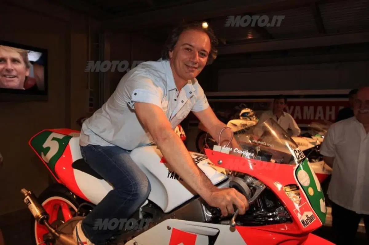 Luca Cadalora in sella alla YZR-M1 MotoGP alla 200 Miglia di Imola (10)