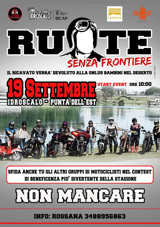 Ruote senza frontiere, sabato 19 all'Idroscalo (MI)