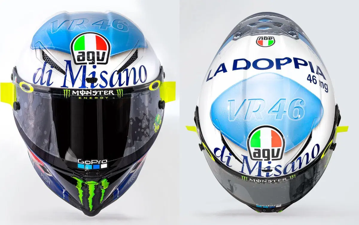 MotoGP 2020: il casco di Valentino Rossi al GP di San Marino e della Riviera di Rimini [GALLERY] (3)