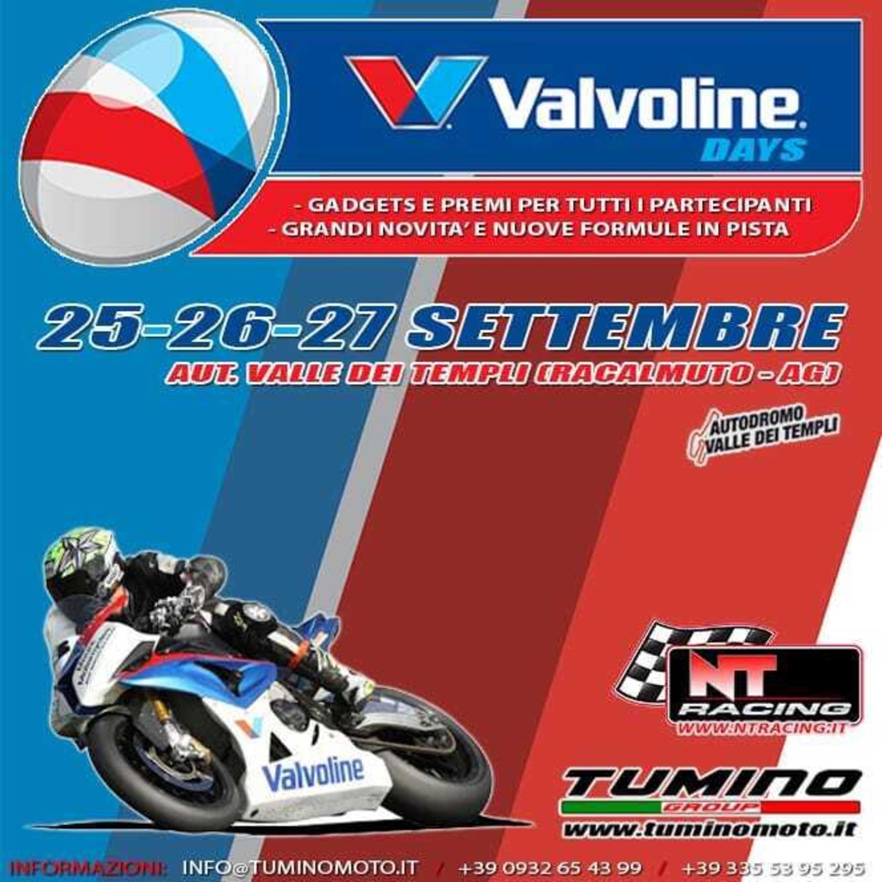 Tumino Moto organizza i Valvoline Days a Racalmuto dal 25 al 27 settembre