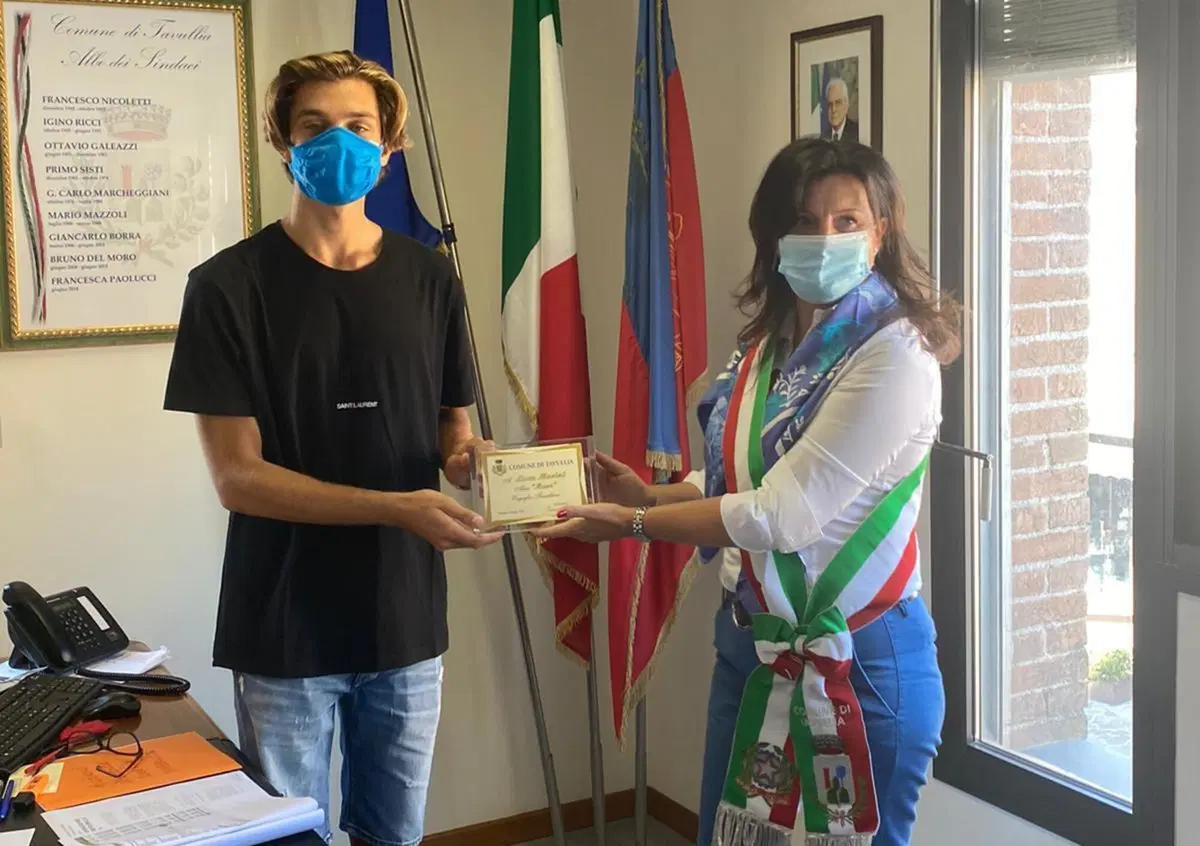 Luca Marini "Orgoglio Tavulliese": il riconoscimento consegnato stamattina dalla prima cittadina