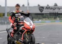 Aprilia festeggia il Campione del Mondo SBK 2012 Max Baggi