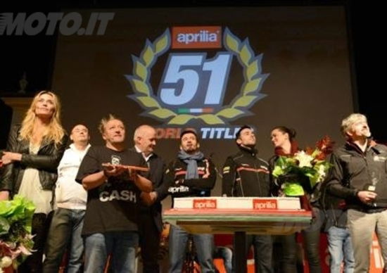 Max Biaggi e Aprilia festeggiati a Noale