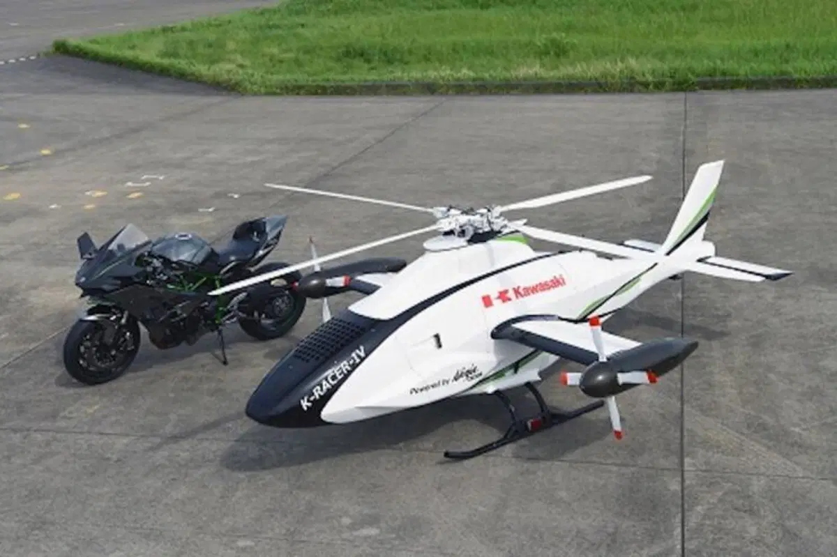K-Racer IV: l'elicottero powered by Kawasaki Ninja H2R