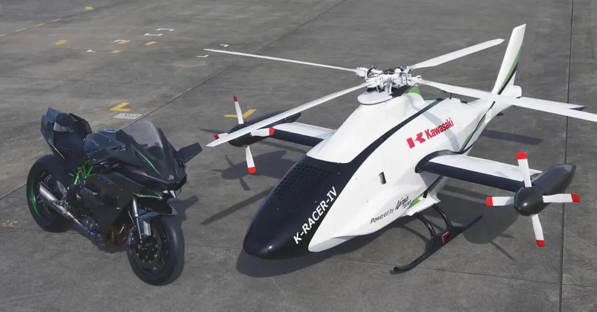 K-Racer IV: l'elicottero powered by Kawasaki Ninja H2R