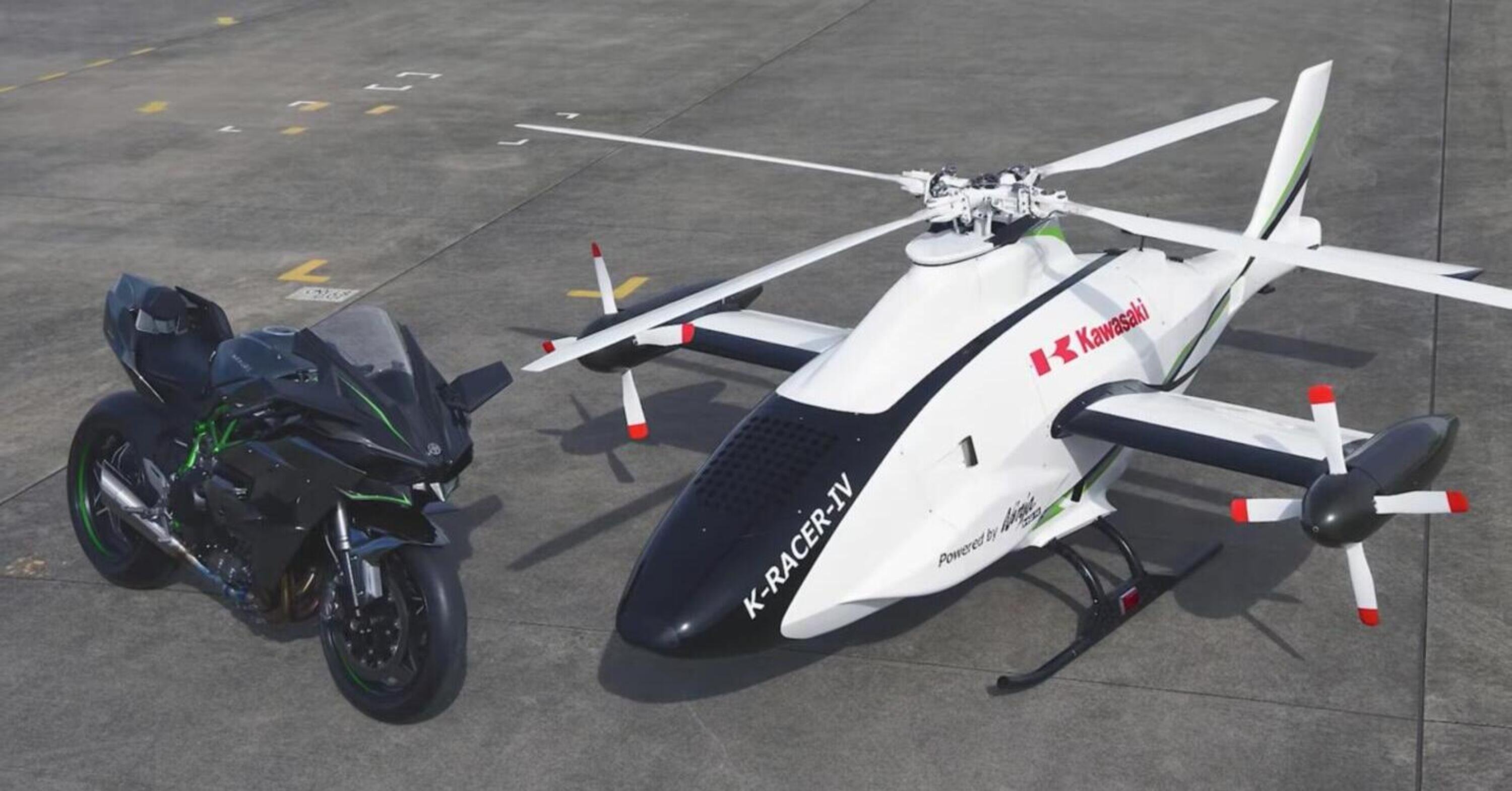 K-Racer IV: l&#039;elicottero powered by Kawasaki Ninja H2R