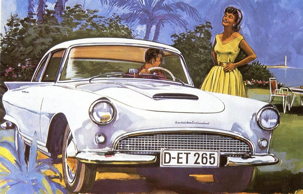 La Auto Union 1000 SP, vettura sportiva prodotta dal 1958 al 1965, era azionata da un tricilindrico a due tempi di 980 cm3 che erogava 55 cavalli a 4500 giri/min