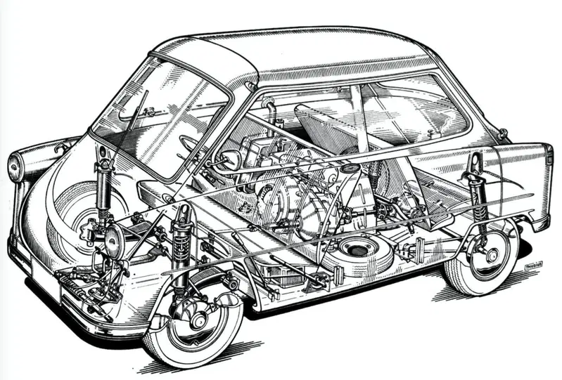 Nella minivettura Janus prodotta dalla Zundapp nella seconda  met&agrave; degli anni Cinquanta due posti erano rivolti in avanti e due all&rsquo;indietro. Il motore monocilindrico a due tempi di 250 cm3 era collocato centralmente ed erogava 14 cavalli a 5000 giri/min