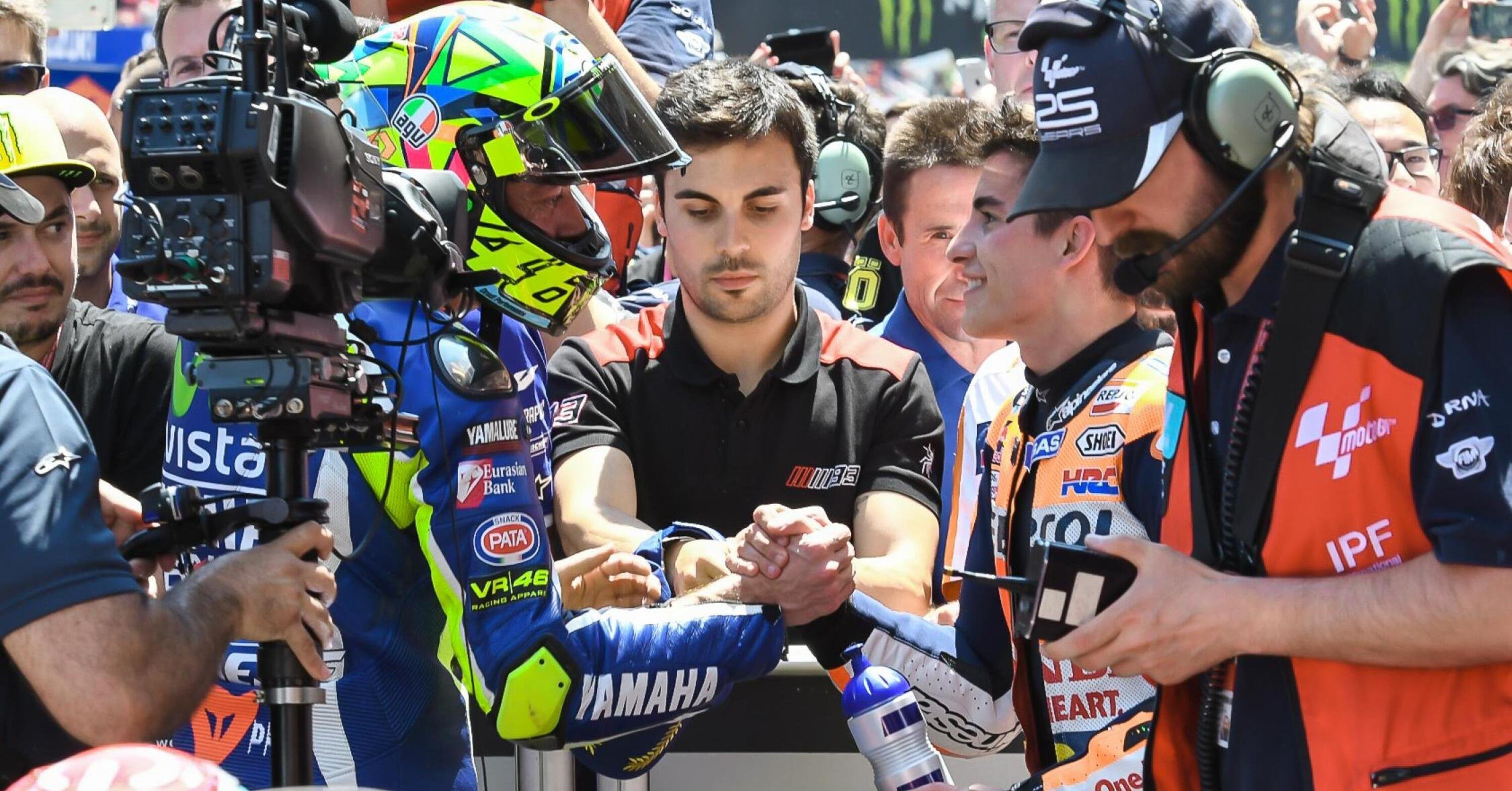 MotoGP 2016. Rossi: &quot;Stretta di mano con Marc, era la cosa giusta&quot;
