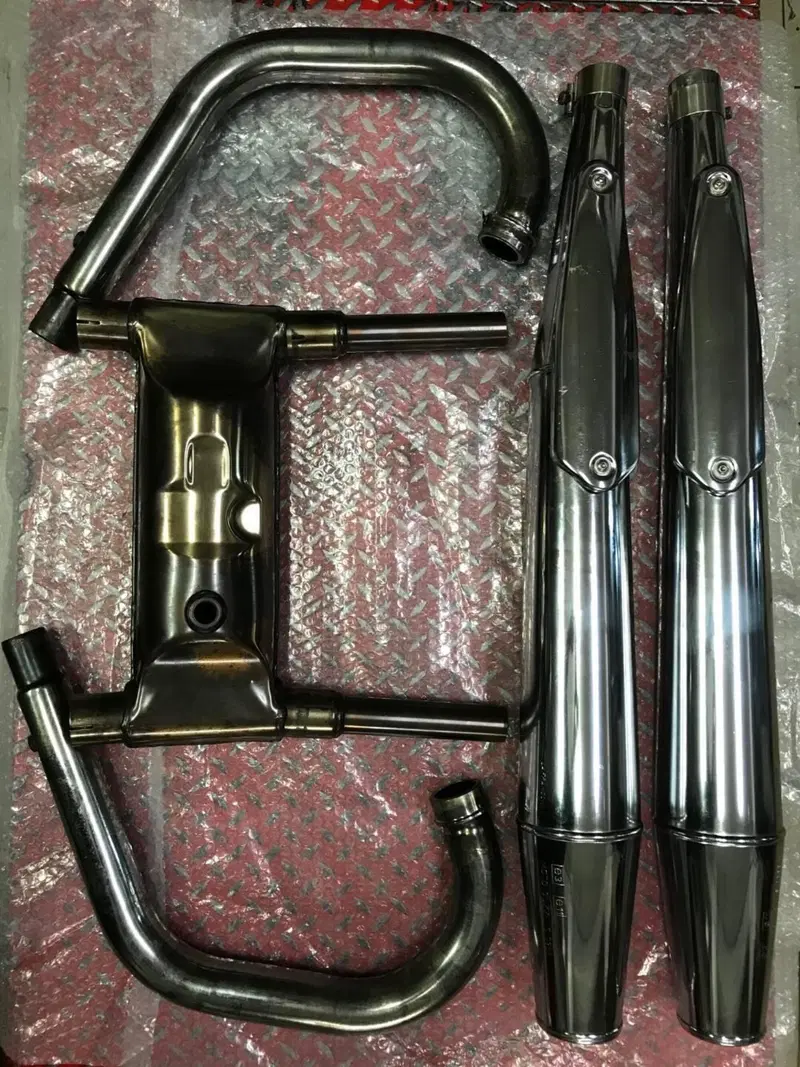 Marmitte Calif.Vintage completa di collettori VV Moto Guzzi (14)