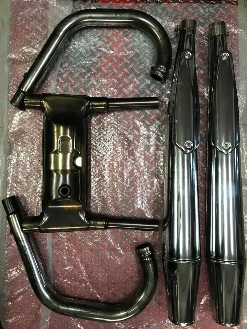 Marmitte Calif.Vintage completa di collettori VV Moto Guzzi (16)