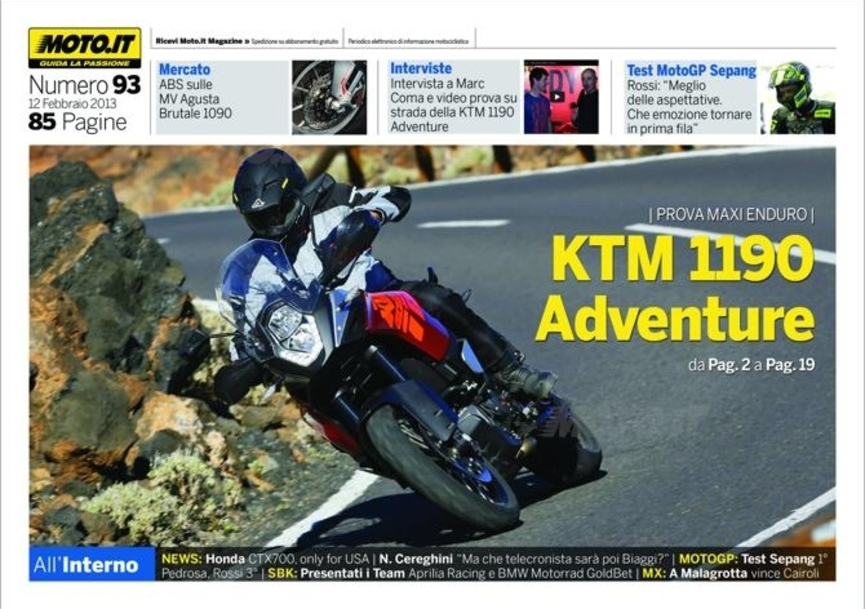 Magazine n&deg; 93, scarica e leggi il meglio di Moto.it  