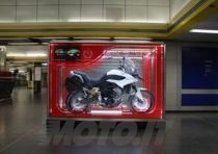 Moto Morini espone il giocattolo Granpasso all'aeroporto di Linate