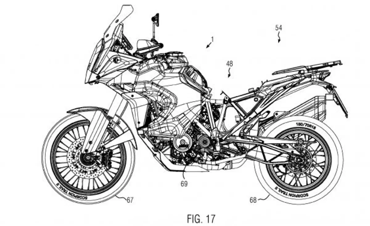 KTM 1290 Super Adventure S e R 2021: serbatoio basso confermato dal brevetto (2)
