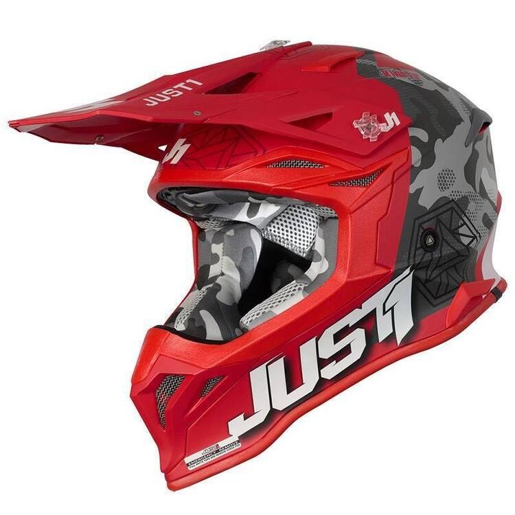 Casco Just-1 J39 Kinetic Camo Rosso Just1